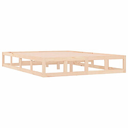 Avis vidaXL Cadre de lit sans matelas 140x190 cm bois massif