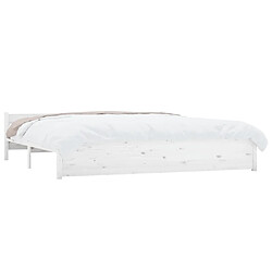 Avis Maison Chic Lit Super King - Cadre de lit,Structure du lit Contemporain pour chambre Blanc Bois massif 180x200 cm -MN93964