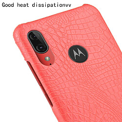 Wewoo Coque Rigide Pour Motorola Moto E6 Plus Crocodile Antichoc Texture PC + Etui PU Rouge pas cher