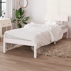 vidaXL Cadre de lit sans matelas blanc bois massif