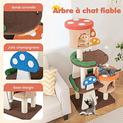 Avis Helloshop26 Arbre à chat en forme de champignon 2 condos balles interactives poteau griffoir plateforme tour de jeux pour chat multicolore 20_0007669