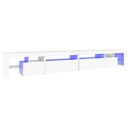 Maison Chic Meuble TV avec lumières LED, Banc TV pour salon, Meuble de rangement Blanc 290x36,5x40 cm -GKD34824