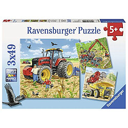 Avis Ravensburger - 80120 - Puzzle ``Tracteurs Et Machines De Chantiers`` 3x49 Pièces