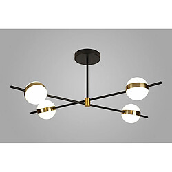 Inspired Cuba Plafonnier 4 Lumières, 32W LED, 3000K, 2400lm, Or/Noir, 3 ans de Garantie