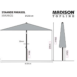 Madison Parasol de jardin Mykanos 250 cm taupe pas cher