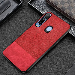 Wewoo Coque Rigide Housse de protection en tissu PU épissage antichoc pour Galaxy M40 rouge