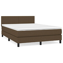 Maison Chic Lit adulte- Lit + matelas,Sommier à lattes de lit avec matelas Marron foncé 140x190 cm -GKD98842