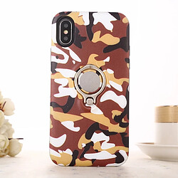 Wewoo Coque Orange pour iPhone X Camouflage Imprimer TPU + PC Étui de protection avec porte-anneau