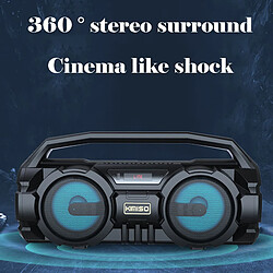 Universal Haut-parleur Bluetooth Portable Puissant Subwoofer Haut-parleur extérieur Radio FM Musique stéréo Surround Machine TF Card MIC | Haut-parleur portable (noir)