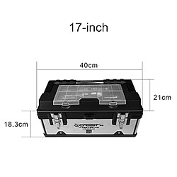 Wewoo Boîte de rangement portative d'outils réparation voiture à la maison multifonctionnelle d'acier inoxydable 17 pouces