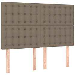 Avis vidaXL Tête de lit à LED Taupe 144x5x118/128 cm Tissu