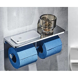 Universal Supérieur de haute qualité en laiton intégral installation murale toilette toilette support papier toilette support papier serviette, support téléphone accessoires de salle de bains | support papier(Argent)