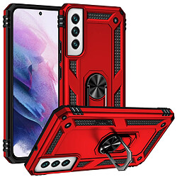 Coque en TPU anti-rayures avec béquille rouge pour Samsung Galaxy S22 Plus