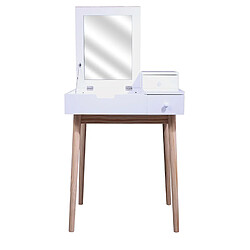 The Home Deco Factory Coiffeuse en bois avec miroir Elsa - Blanc