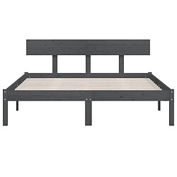 Acheter Maison Chic Lit adulte - Lit simple Cadre de lit,Structure du lit Contemporain Gris Bois de pin massif 140x200 cm -MN29290