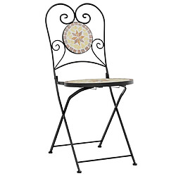 Avis vidaXL Chaises de bistro pliables lot de 2 terre cuite blanc céramique