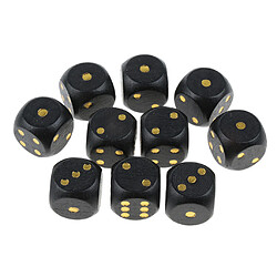 10 pièces en bois dés d6 pointillés pour d u0026 d trpg mtg jeu de société jouet noir pas cher