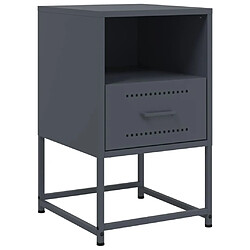 vidaXL Table de chevet anthracite 36x39x60,5 cm acier