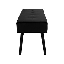 Mes Banc 100x35x44 cm en velours noir - LEEDY