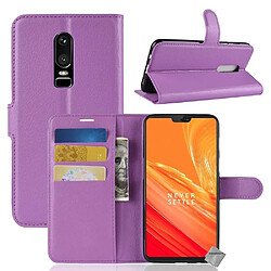 Htdmobiles Housse etui portefeuille pour OnePlus 6 + film ecran - MAUVE