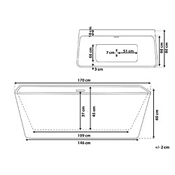 Avis Beliani Baignoire semi-îlot noire 170 x 80 cm HASSEL