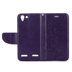 Wewoo Housse Étui Violet pour Lenovo Vibe K5 Papillons Amour Fleurs Gaufrage Horizontal Flip en cuir avec support & Slots de cartes Portefeuille & Longe foncé pas cher