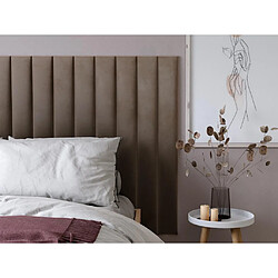 Panneaux muraux tête de lit - 220 cm - Velours - Beige - GONDA de Pascal Morabito pas cher