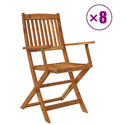 vidaXL Ensemble à manger d'extérieur pliable 9pcs Bois d'acacia solide