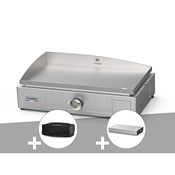 La Plancha Inox 160 électrique + housse de protection + couvercle - Le Marquier