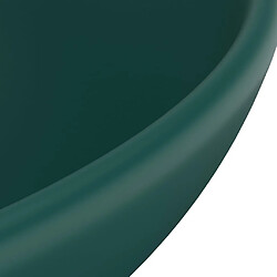 Acheter vidaXL Lavabo rond de salle de bain Vert foncé mat 32,5x14cm Céramique