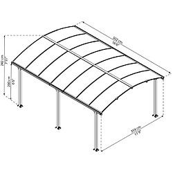 Gazebo de jardin 502x359cm gris anthracite - 705533 - PALRAM