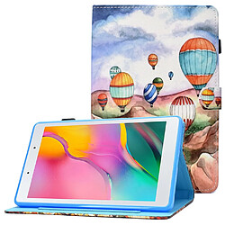 Etui en PU motif de lignes de piqûres avec support et porte-cartes pour votre Samsung Galaxy Tab A 8.0 (2019) SM-T290 (Wi-Fi)/SM-T295 (LTE) - ballon