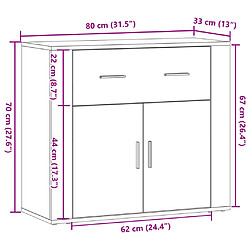 vidaXL Buffet vieux bois 80x33x70 cm bois d'ingénierie pas cher