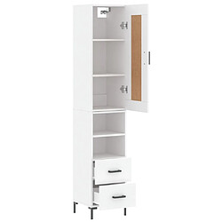 Avis vidaXL Buffet haut Blanc 34,5x34x180 cm Bois d'ingénierie