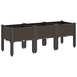 Acheter vidaXL Jardinière avec pieds marron 120x40x42 cm PP