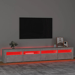 Acheter vidaXL Meuble TV avec lumières LED Gris béton 240x35x40 cm