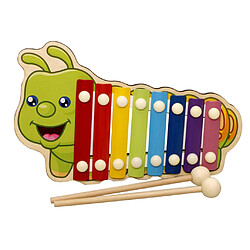 jouet en bois animal octave 8 tons frapper xylophone piano balle marteler chenille