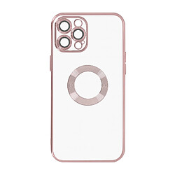 Avizar Coque iPhone 13 Pro Souple Caméra Couvert Transparent Contour Rose Gold Chromé