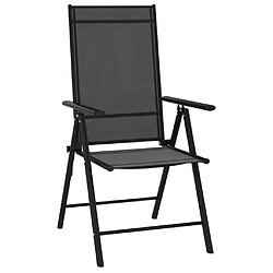 Maison Chic Lot de 6 Chaises de jardin,Fauteuil d'extérieur pliables Textilène Noir -MN62662