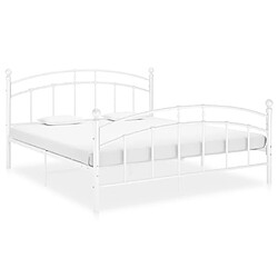 Maison Chic Lit adulte - Lit simple Cadre de lit,Structure du lit Contemporain Blanc Métal 160x200 cm -MN57070