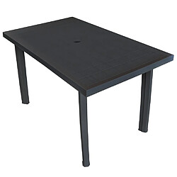 vidaXL Table de jardin Anthracite 126 x 76 x 72 cm Plastique