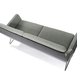 Sofa Lounge LAGUN Piètement luge 2 places gris clair/foncé hjh OFFICE pas cher