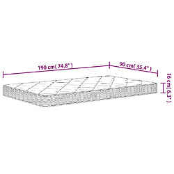 vidaXL Matelas en mousse moyennement doux 90x190 cm pas cher