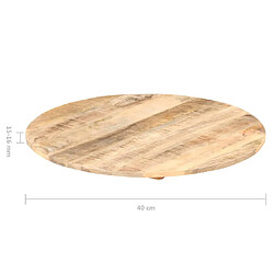 Avis vidaXL Dessus de table Bois de manguier solide Rond 15-16 mm 40 cm