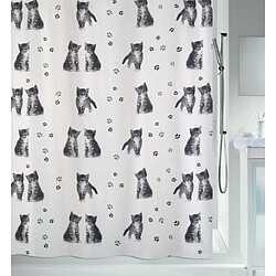 Spirella Rideau de douche Polyester KITTY PAW 180x200cm Gris