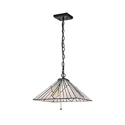 Elstead Lighting Suspension Alderley Acier,verre d'art Bronze d'époque