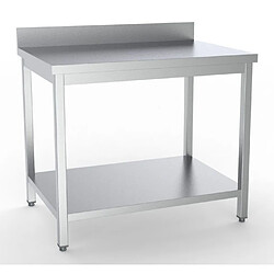 Table Inox de Travail avec Dosseret Gamme 700 - Largeur 1600 mm - Combisteel