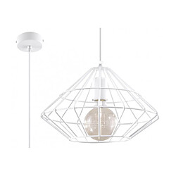 Luminaire Center Suspension UMBERTO acier blanc 1 ampoule