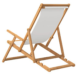 Avis vidaXL Chaise de plage pliable Bois de teck solide Crème