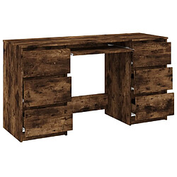 Maison Chic Bureau,Table de travail,bureau de travail pour chambre Chêne fumé 140x50x77 cm Bois d'ingénierie -GKD87088 pas cher